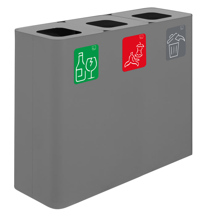 Stazione raccolta differenziata 90x30xh. 80 cm - 180 lt